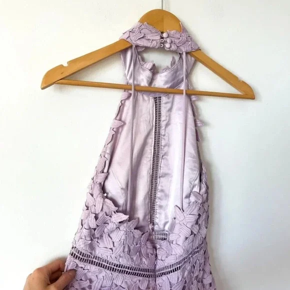 Bardot Gemma Halter Dress in Orchid Lilac Purple Sz S - Picture 5 of 9